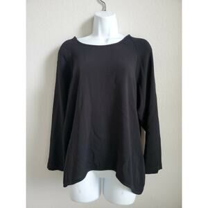 EUC Blanque Women's Black Top Size 1 Triacetate Blend Made in USA